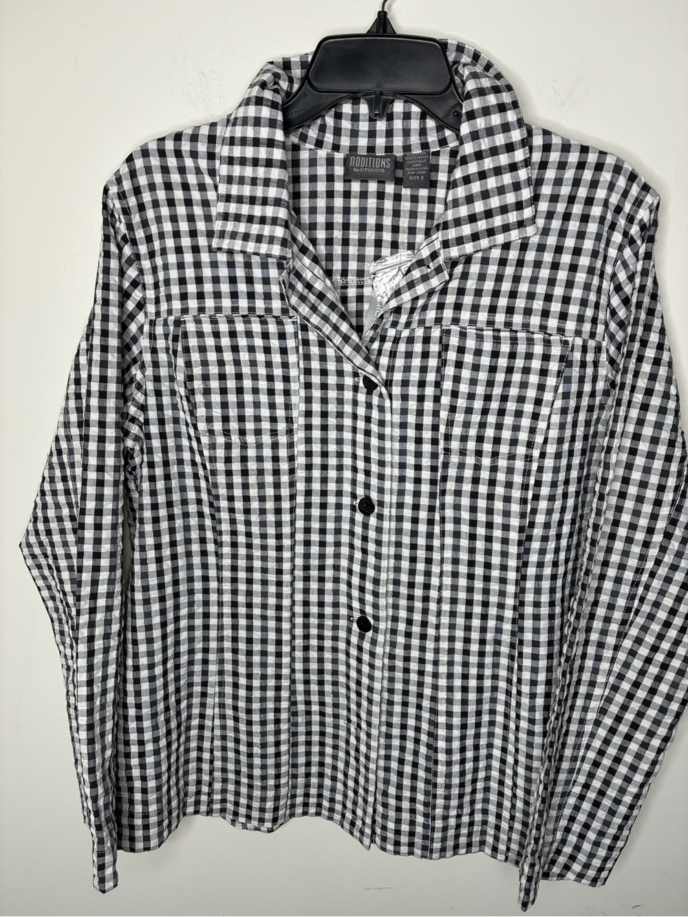 Black & White Gingham Button-Up Shirt - Men